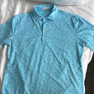 Peter Millar Men's Blue Golf Polo